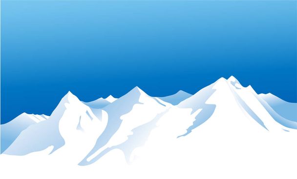 冬の山の背景 - ベクター画像