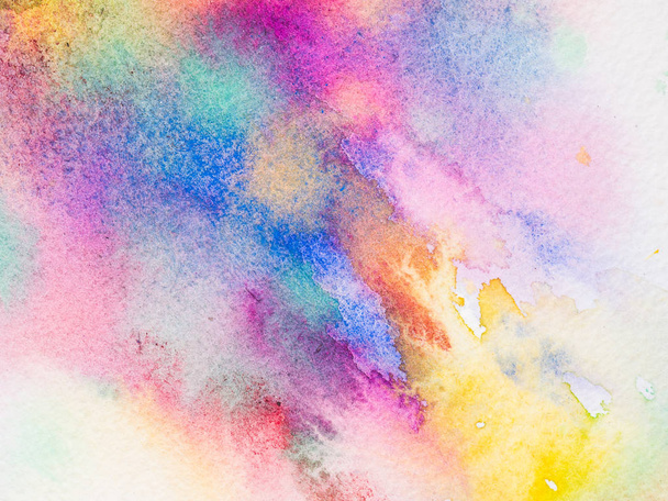 Kleur en textuur van hand geschilderd in aquarel op papier - Foto, afbeelding
