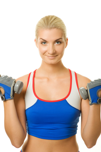 Fitness trainer with dumbbells - Photo, Image