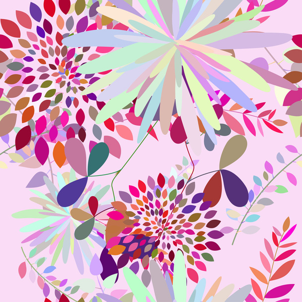 Seamless multicolor floral pattern - ベクター画像