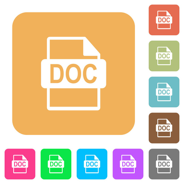 Format de fichier DOC arrondi carré plat icônes
 - Vecteur, image