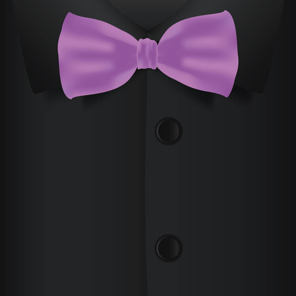 Realistic bow tie and black shirt vector illustration - ベクター画像