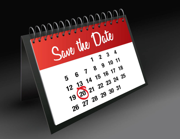 Сохранить отметку даты в календаре, векторная иллюстрация
 - Вектор,изображение