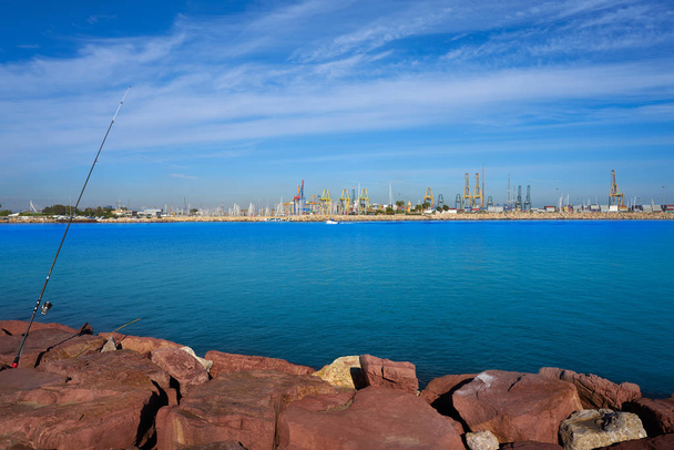 Valencia port and marina view from Pinedo - Фото, изображение