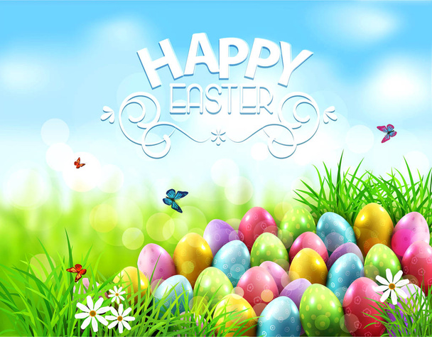 Happy Easter theme - Vector, Image