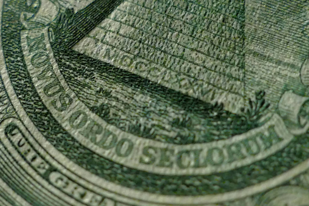 Part of One Dollar Bill Macro Shot - Photo, Image