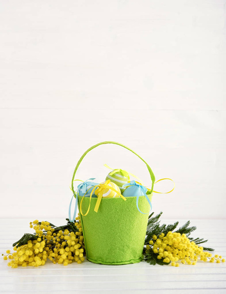 Mimosa and easter eggs - Zdjęcie, obraz