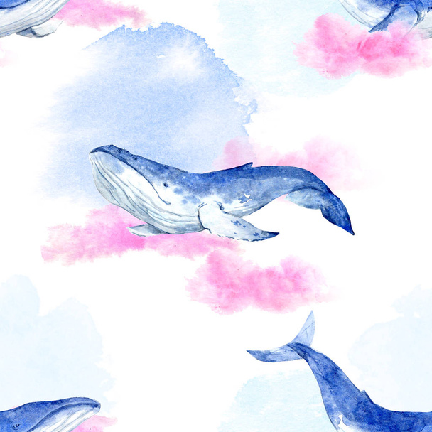 Abstract pattern with whales - Foto, imagen