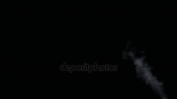 Tűz füst lentről felfelé fekete háttér - Felvétel, videó