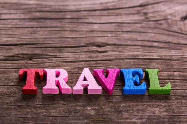 travel word made of wooden letters - Photo, Image