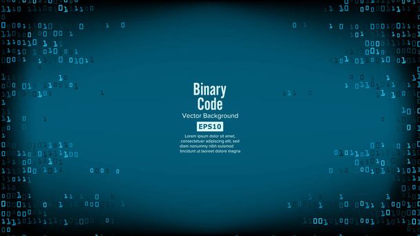 Binary Code Background Vector. High-Tech Matrix Background With Digits - Vector, Image