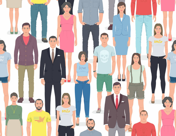 Group of people seamless pattern - Vector, Image