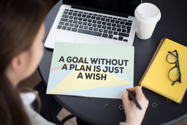 A GOAL WITHOUT A PLAN IS JUST A WISH CONCEPT - Φωτογραφία, εικόνα