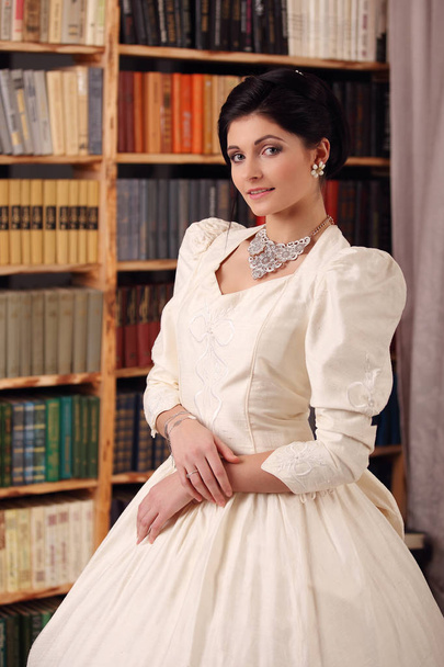fine art portrait of a bride in vintage dress - Foto, Imagen