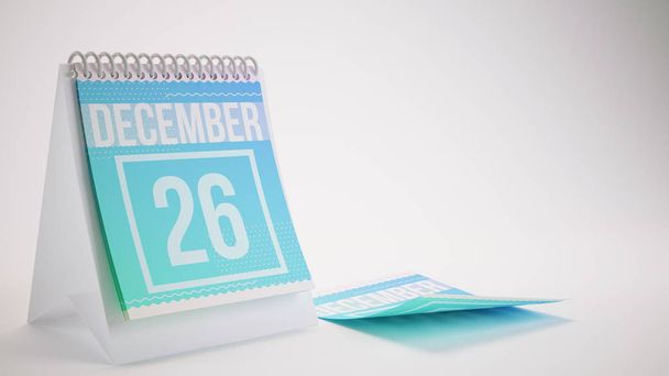 Calendario de colores de moda de renderizado 3D sobre fondo blanco - diciembre
 - Foto, Imagen