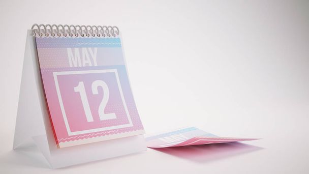 3D renderizado de moda Colores Calendario sobre fondo blanco - Mayo 12
 - Foto, Imagen
