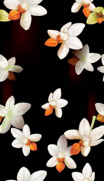 Orchids flowers background - Vector, Image