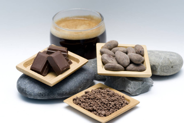beans of cocoa and coffee - Photo, Image