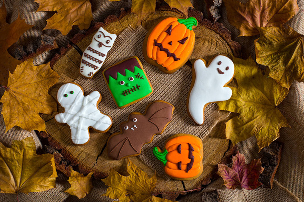 Halloween homemade gingerbread cookies - Foto, Imagem