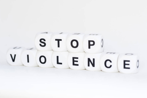 stop violence dice letters - Foto, afbeelding