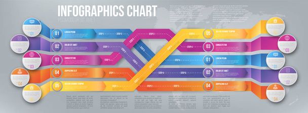 Infografics pijlen, geschud - Vector, afbeelding