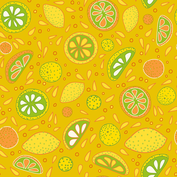 pattern with sliced citrus - ベクター画像