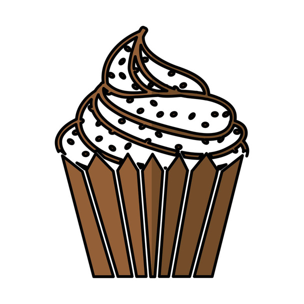 delicious cupcake isolated icon - Vector, Image
