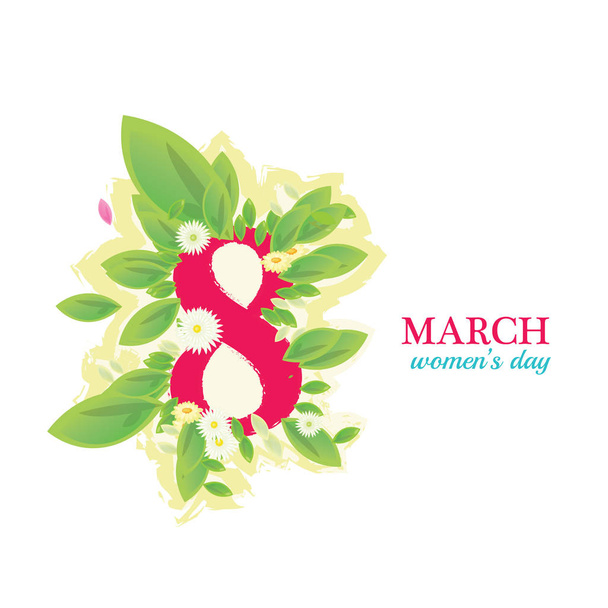 8 March Women's Day greeting card - Vettoriali, immagini