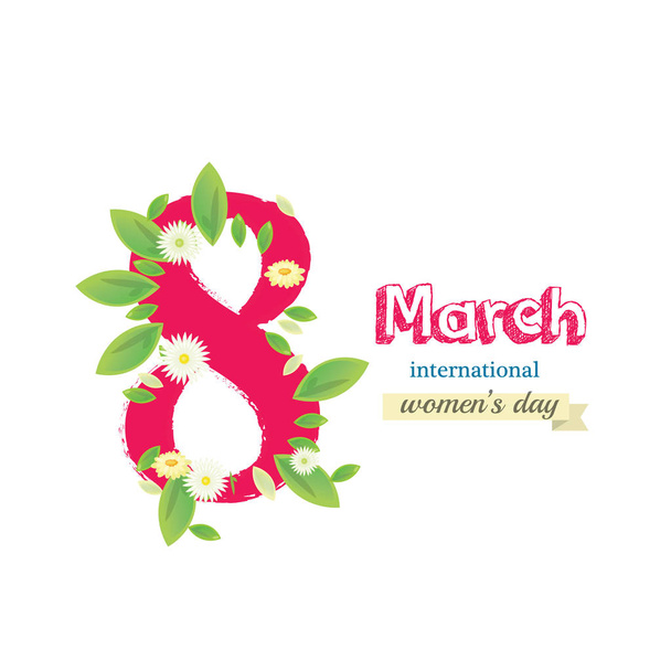 8 March Women's Day greeting card - Vector, afbeelding