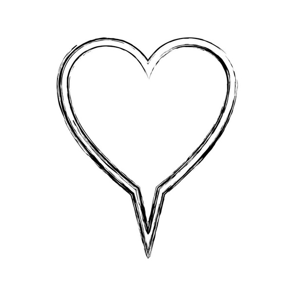 boîte de dialogue en forme de coeur de silhouette floue
 - Vecteur, image