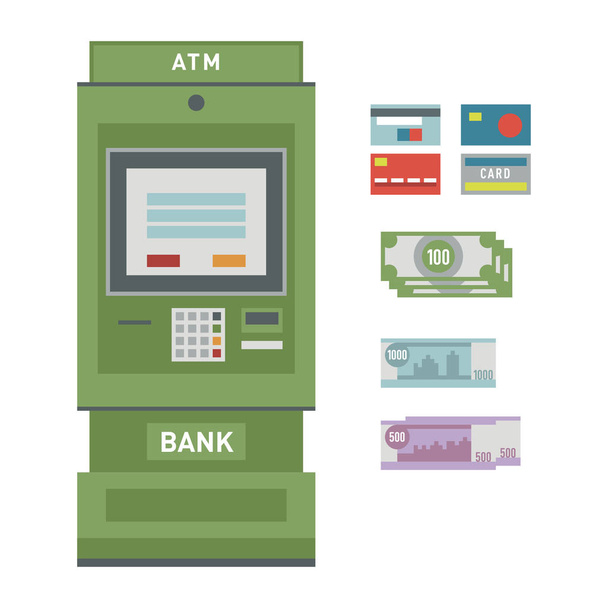 ATM icons vector illustration. - Vector, Imagen
