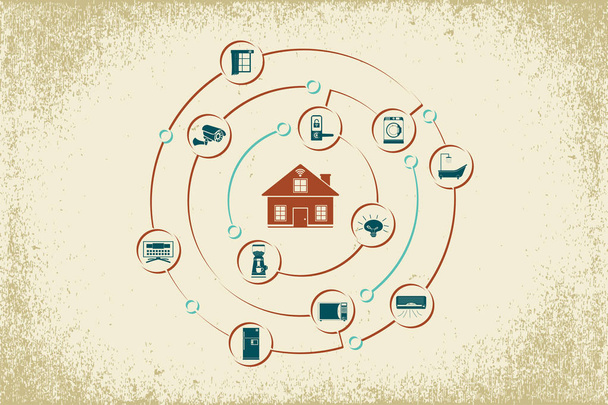 Internet of Things and smart home concept. - Vector, Image