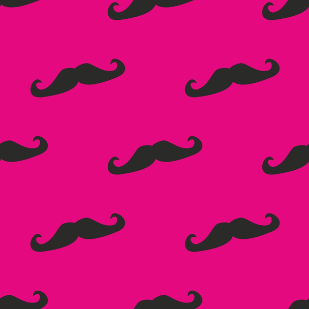 Motif vectoriel sans couture, texture ou fond avec moustaches noires sur fond rose fluo
. - Vecteur, image