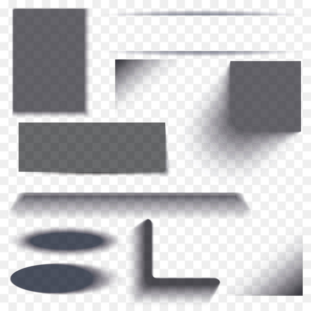 oval und Box Shadow Set transparent mit weichen Kanten isoliert auf  - Vektor, Bild