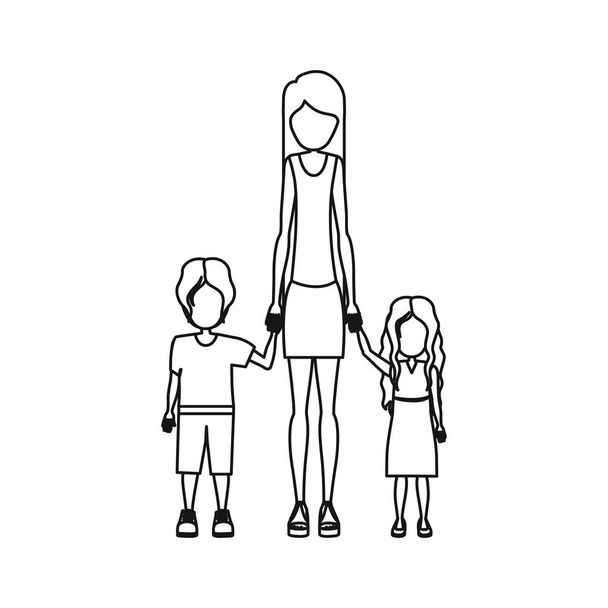 lidé žena s její děti ikonu - Vektor, obrázek