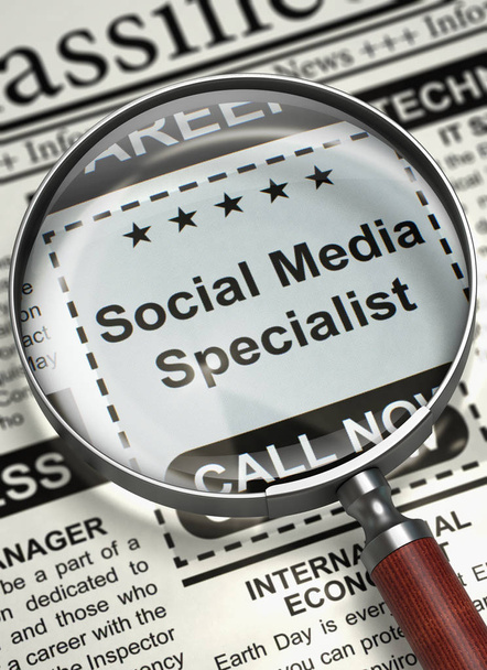 Social Media Specialist Hiring Now. 3D. - Photo, Image