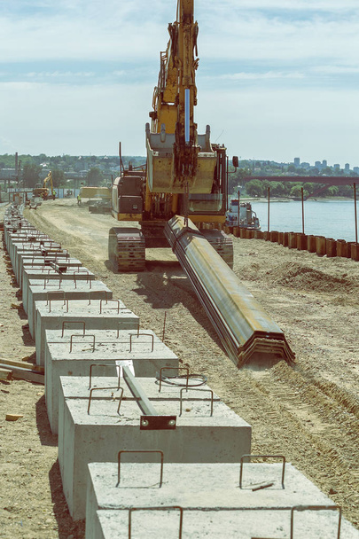 Machinery on revetment construction site 4 - Photo, Image
