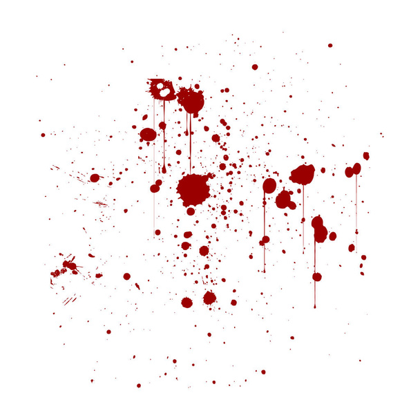 Red ink splatter background, isolated on white. - Vector, Image