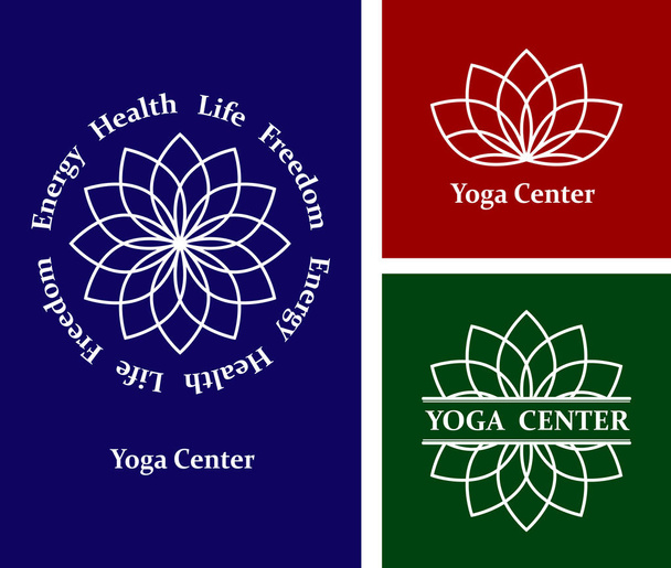 Nastavení loga lotus jóga centrum - Vektor, obrázek
