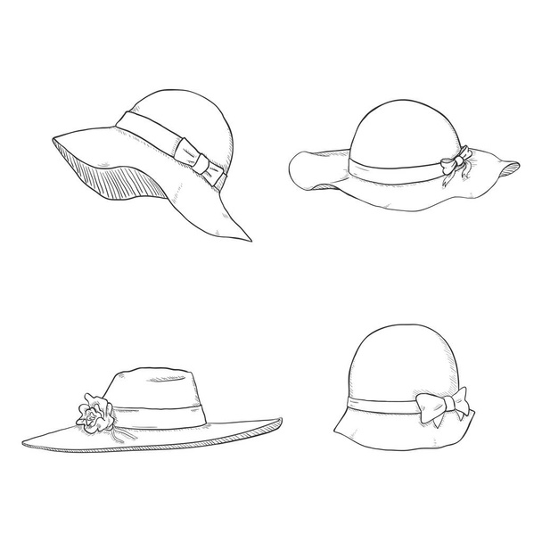 Different women Hats - Wektor, obraz