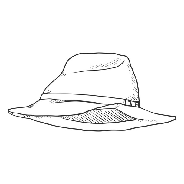 フェルト帽帽子のスケッチ - ベクター画像