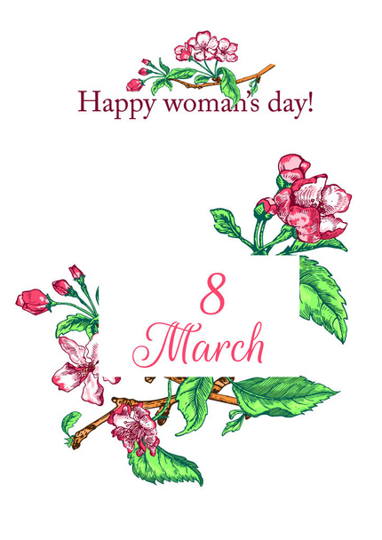 Womens day card - Vector, Imagen