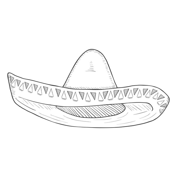  παραδοσιακό μεξικάνικο καπέλο - Διάνυσμα, εικόνα