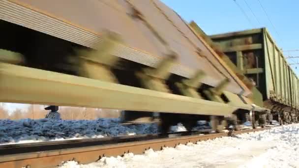 Railway. Freight train  - Footage, Video