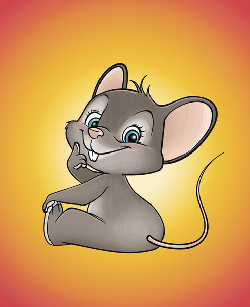 Cute mouse with the nice smile - Vector, Image