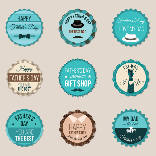 Vaderdag stickers - Vector, afbeelding