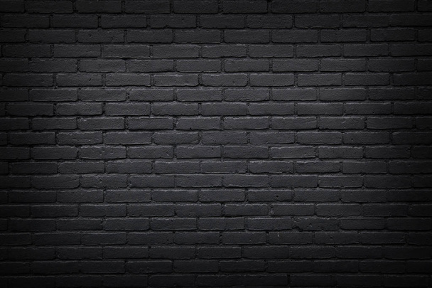 part of black painted brick wall - Photo, Image