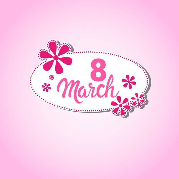 8 Março Dia Internacional da Mulher Saudação Ícone Cartão
 - Vetor, Imagem