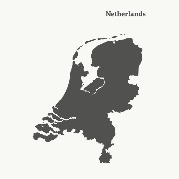 Obrys mapy z Nizozemska. vektorové ilustrace. - Vektor, obrázek
