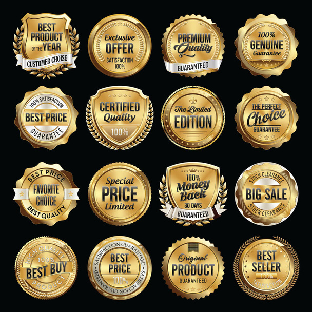 Set of Luxury Sales Quality Badges. Tags. - Vector, Imagen